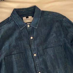 NWOT Topman Denim Button Up Shirt
